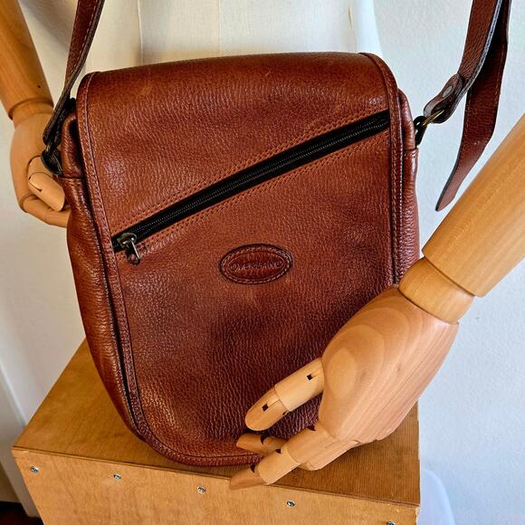 Overland Colorado Camel Brown Leather Crossbody Bag - Picture 1 of 5
